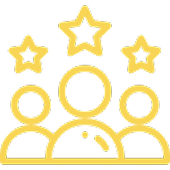 A yellow star and crown on green background